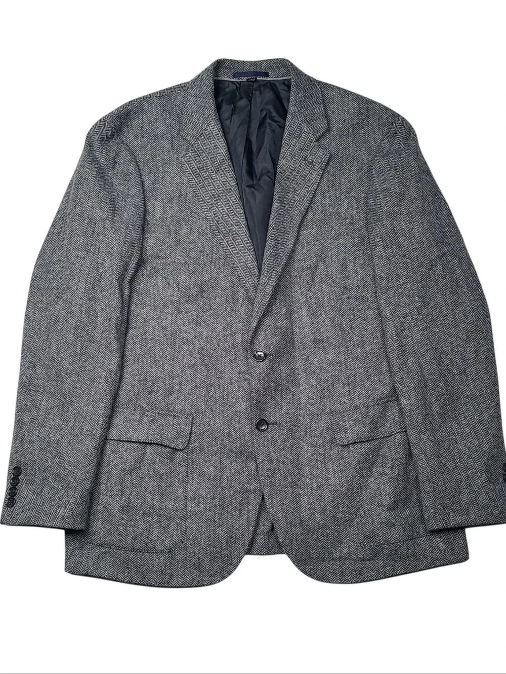 J.Crew Ludlow Slim Grey Herringbone Moon British Wool Blazer Jacket 46R